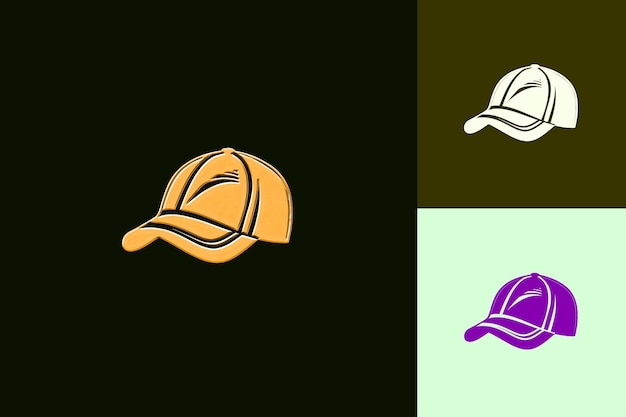 PSD cap classique png avec logo rétro présentant un dessin d'art créatif de baseball ou de camion