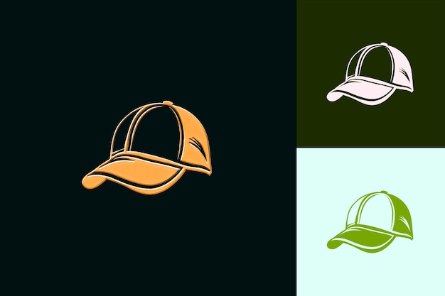 PSD cap classique png avec logo rétro présentant un dessin d'art créatif de baseball ou de camion