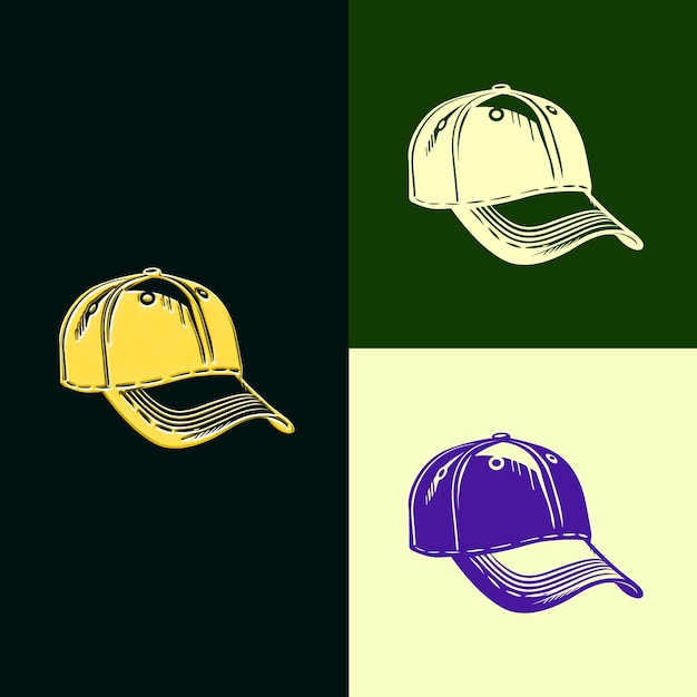 PSD cap classique png avec logo rétro présentant un dessin d'art créatif de baseball ou de camion