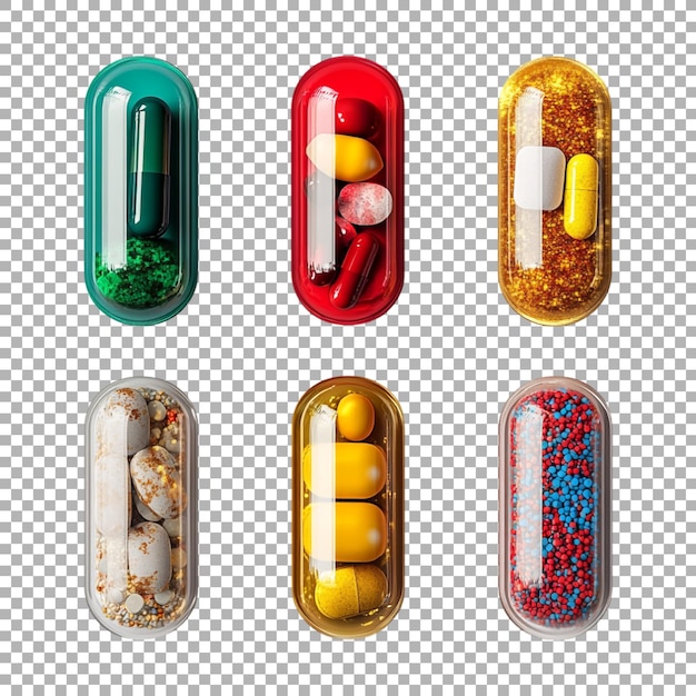 PSD capsule de médicament png sur fond transparent ai généré