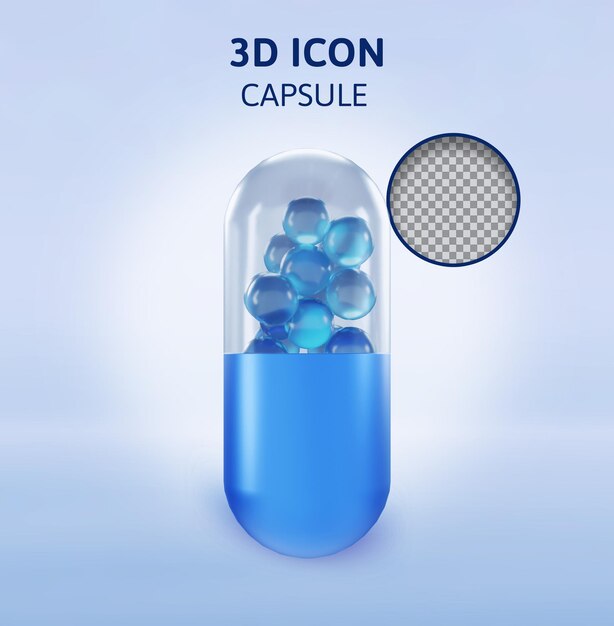 PSD capsule médicinale rendu 3d illustration