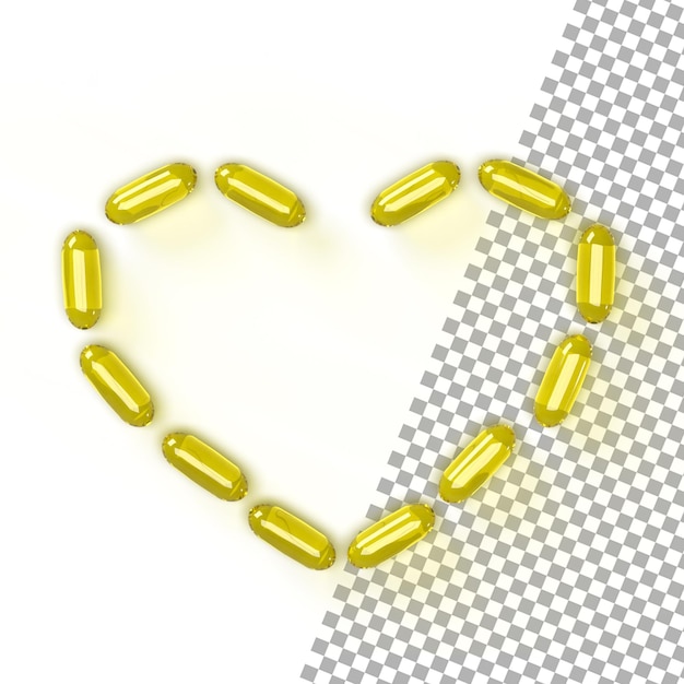 PSD capsules d'huile de poisson omega3 en forme de cœur pour le système cardiovasculaire