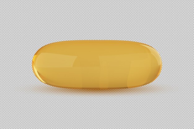 PSD capsules omega 3 sur fond alpha rendu 3d