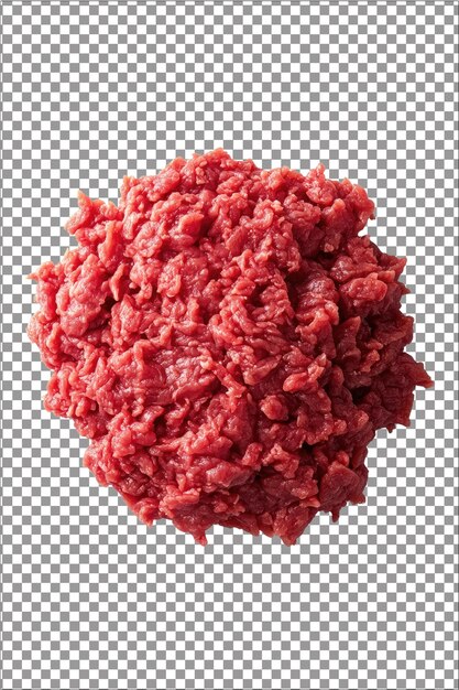 PSD carne de vaca picada carne moída para cozinhar hiperrealista isolado branco plano fundo transparente