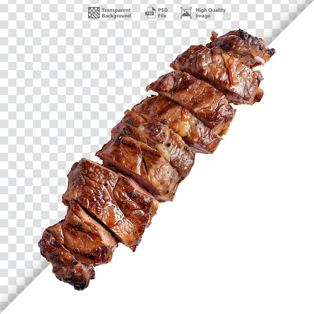 PSD carne grelhada de churrasco isolada em fundo transparente