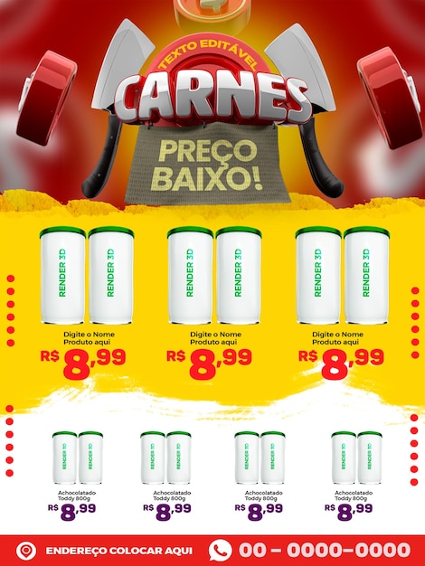 PSD carnes de supermercado de terra