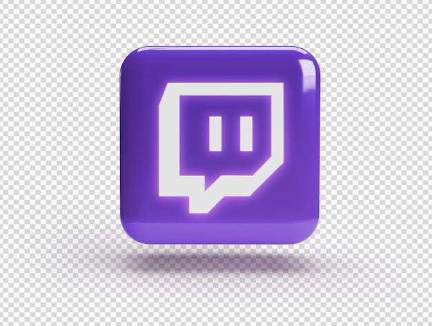 Carré 3D avec logo Twitch