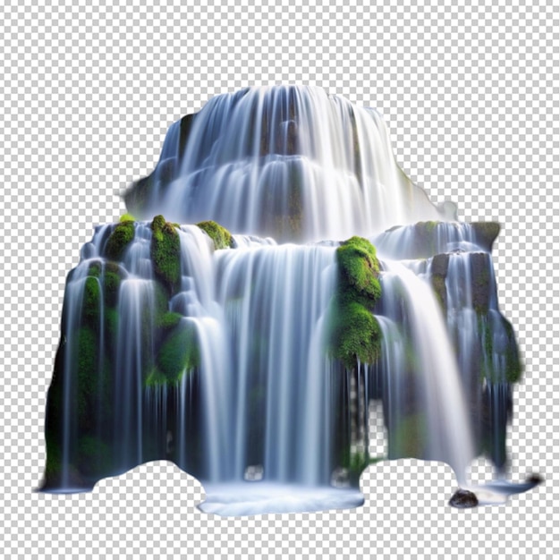 PSD une cascade sur un fond transparent