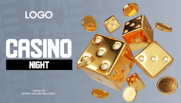 PSD casino-spiel würfel gold 3d-rendering gewinn-gewinner