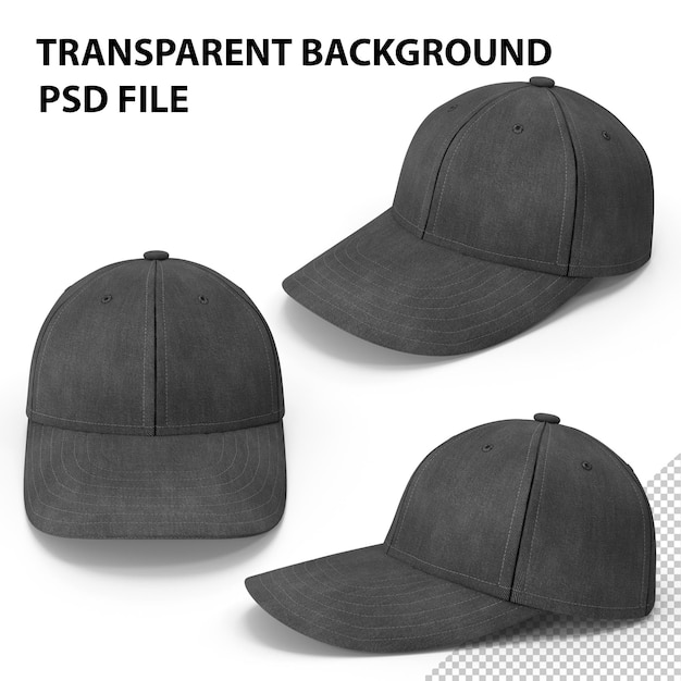 PSD casquette de baseball en denim gris png