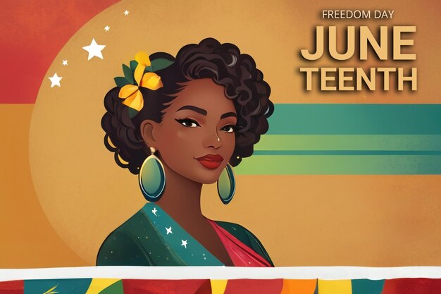 PSD celebratory juneteenth psd banner design template (template di progettazione di banner per la celebrazione del diciannovesimo giugno)