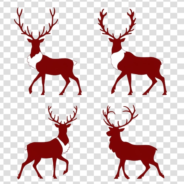 PSD cerf rouge avec un cerf rouge sur le fond blanc