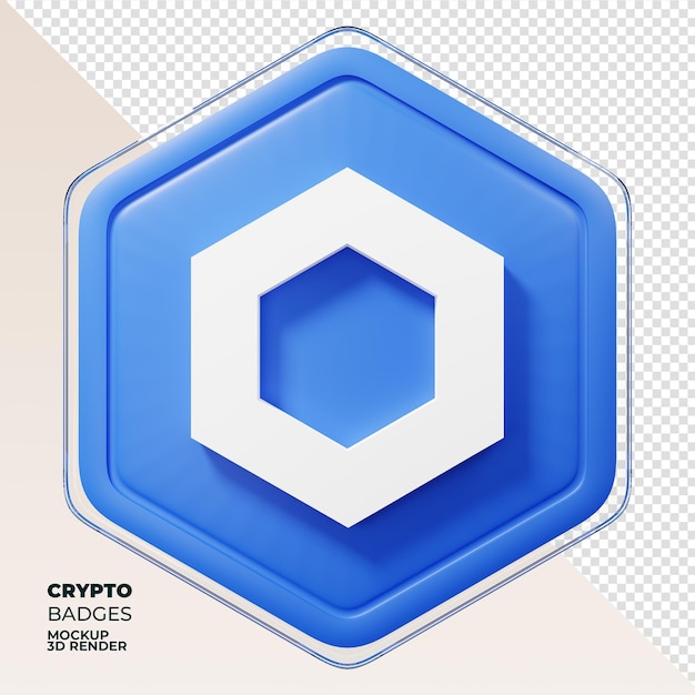 Chainlink LINK Badge 3D-Rendering-Münze