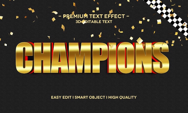 PSD champions 3d-textstil-effektvorlage