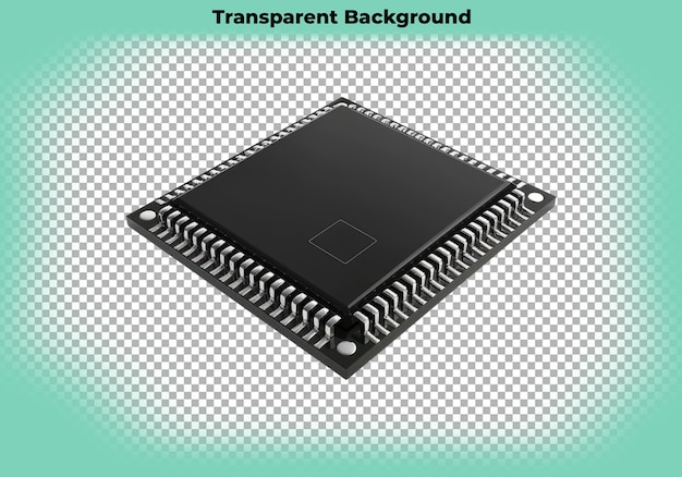 PSD chip de processeur isolé sur un fond transparent