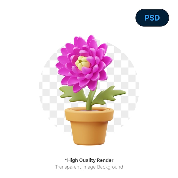 Chrysanthème 3D Icon Premium Psd (en anglais)