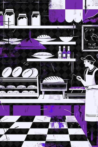 PSD ciabatta bakery scene em bolonha com marinara sauce scenes itália cultura ilustração design