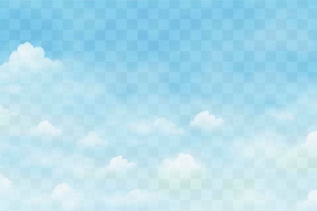 PSD ciel bleu serein avec des nuages superposition de texture de peinture png fond transparent