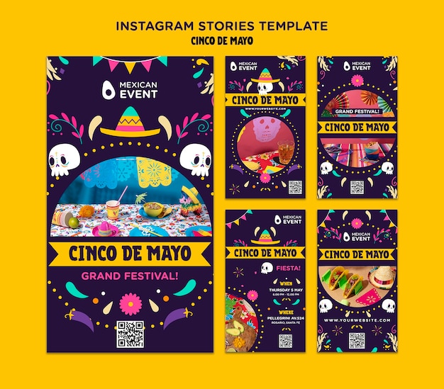 Cinco de Mayo Instagram-Geschichten-Vorlagendesign