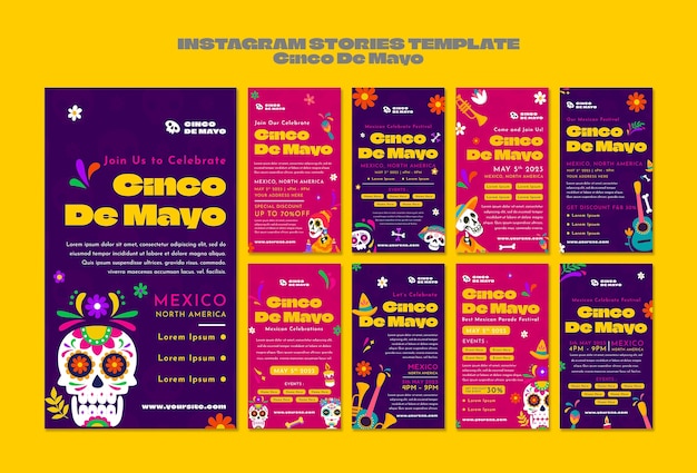 Cinco de Mayo-Vorlage im flachen Design