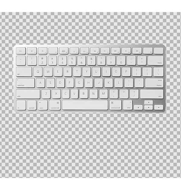 PSD clavier blanc isolé sur un fond transparent