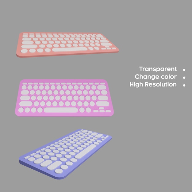 clavier sans fil de rendu 3d isolé