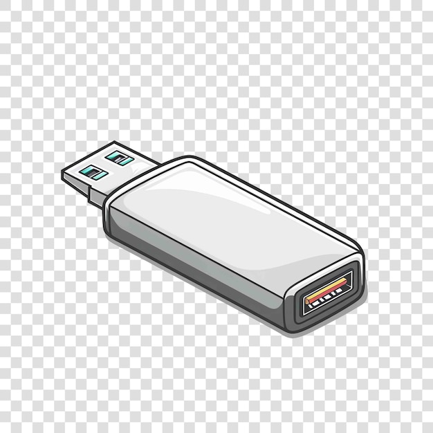 PSD une clé usb, un fond transparent, une aquarelle, un cliparton et un fond transparent.