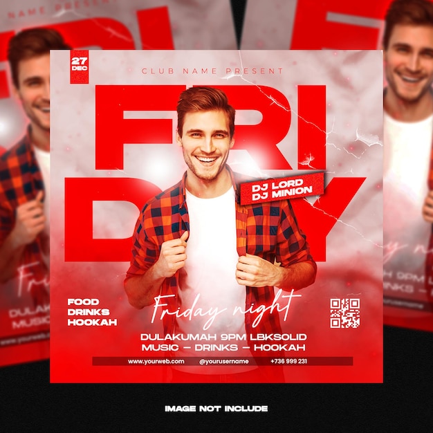 Club DJ Party Flyer Social Media Post und Web Banner Vorlage