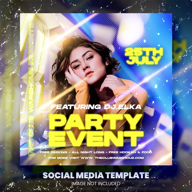 PSD club dj party flyer social media post