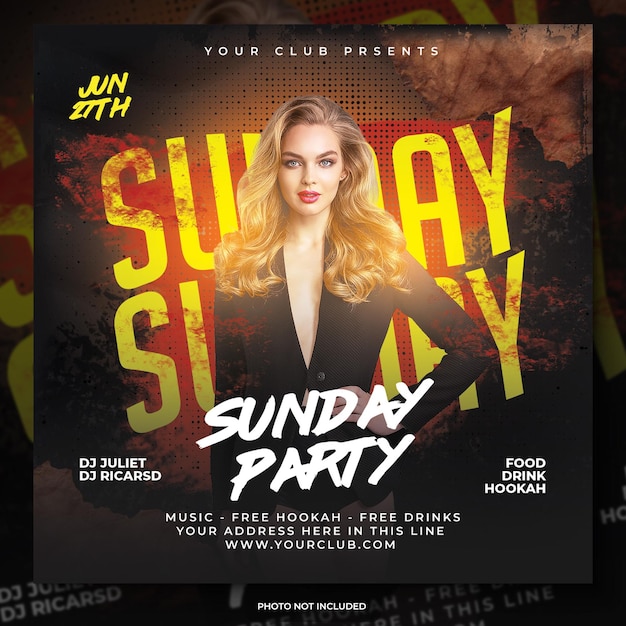 Club DJ Party Flyer Social Media Post