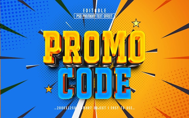 PSD code promotionnel psd style d'effet de texte modifiable en 3d