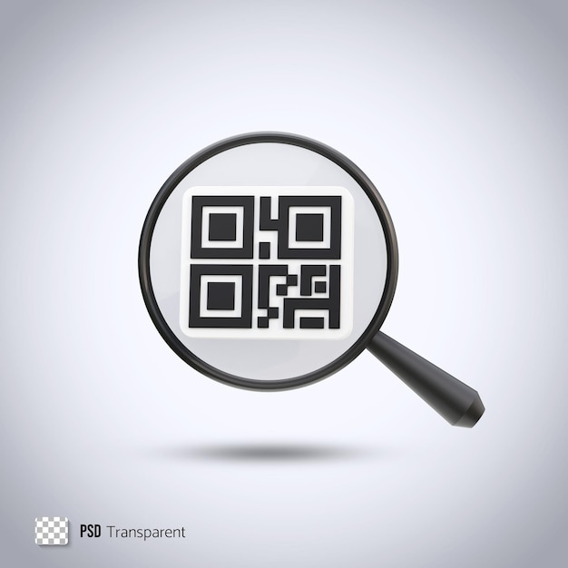 PSD code qr dans le rendu 3d de la loupe