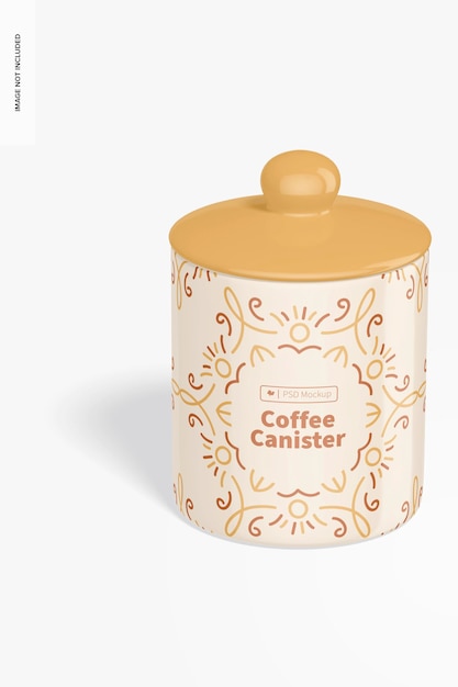 PSD coffee canister maquete, perspectiva