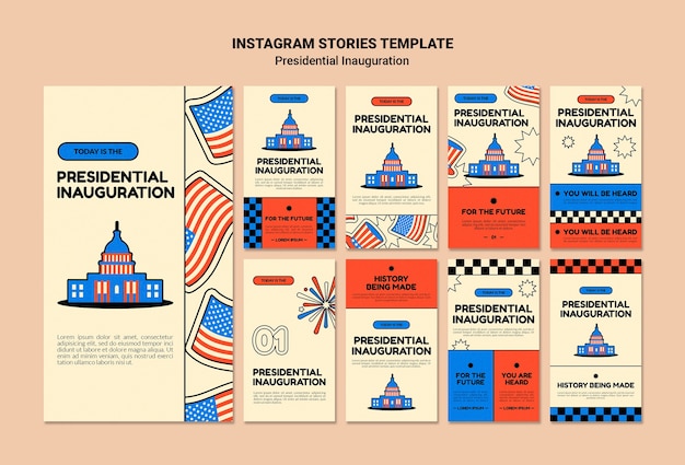 coleção de histórias do instagram de inauguração presidencial americana