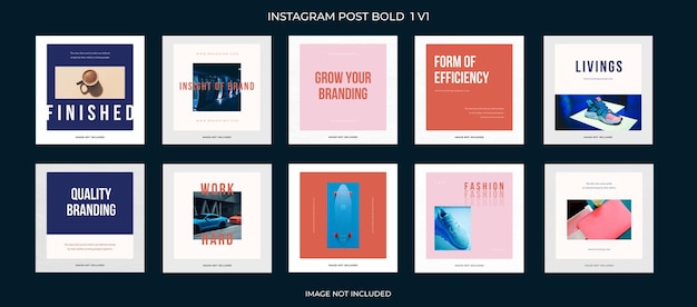 PSD coleção psd de conceito de design de modelo de postagem do instagram