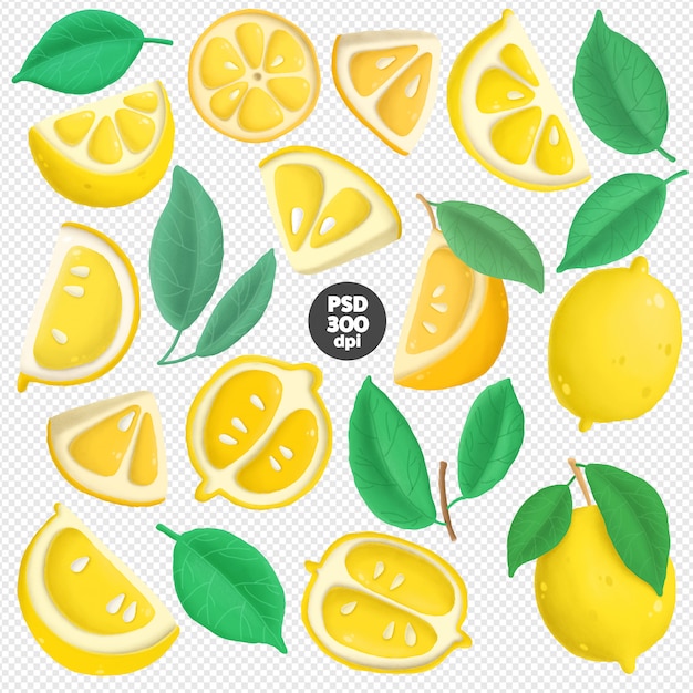 Collection de cliparts citrons