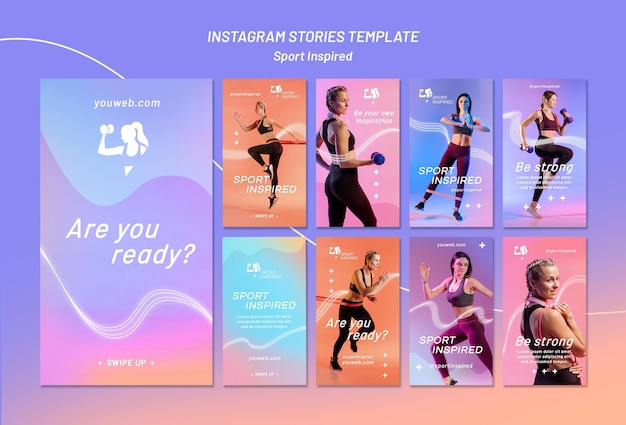 Collection d'histoires Instagram pour l'entraînement physique