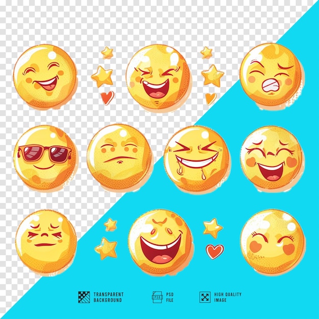 PSD collezione di emoticon immagini senza sfondo qualità hd