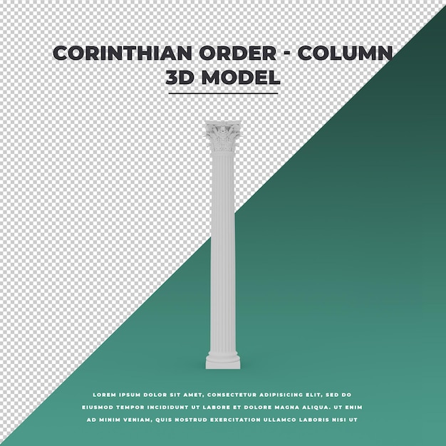 PSD colonne d'ordre corinthien 3d