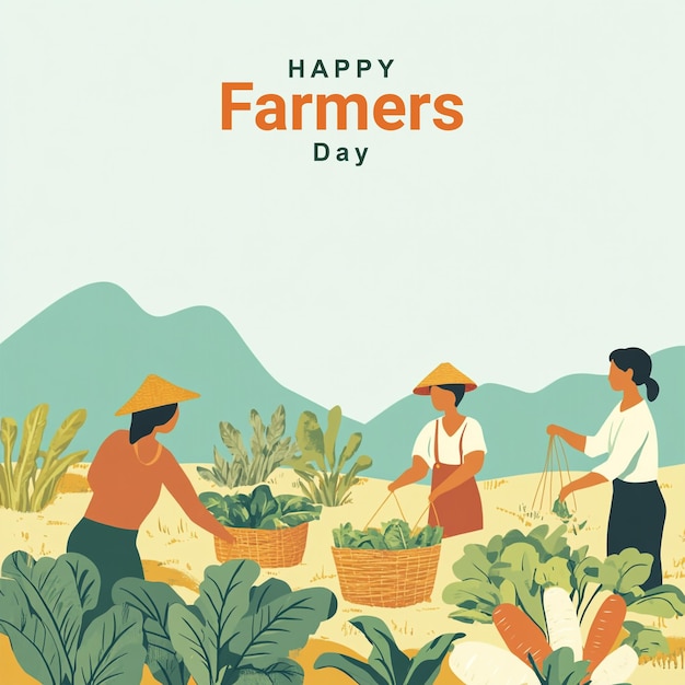 PSD conceito de tema de design do dia dos agricultores feliz