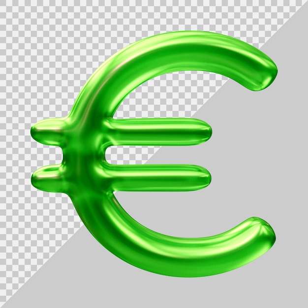 PSD concept d'argent d'icône de devise de signe d'euro dans le rendu 3d