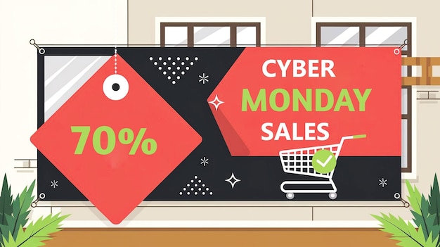 PSD le concept d'arrière-plan du cyber monday vous fait acheter maintenant