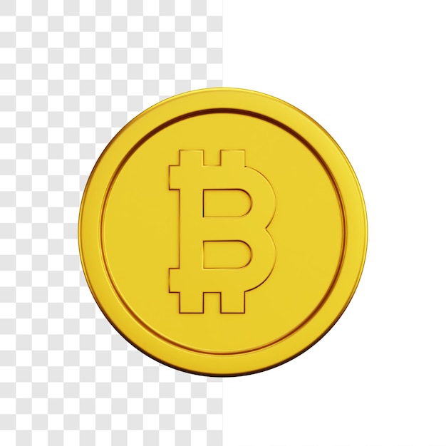 PSD concept d'illustration 3d de pièce d'or bitcoin