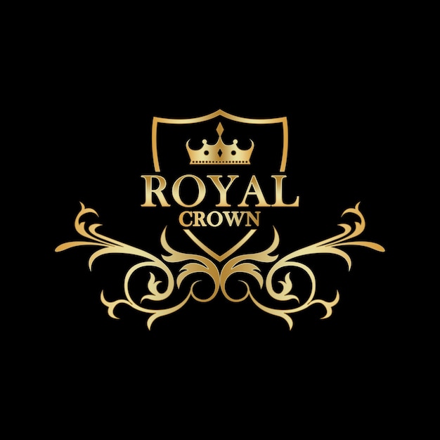 Conception de concept de logo royal avec forme de couronne