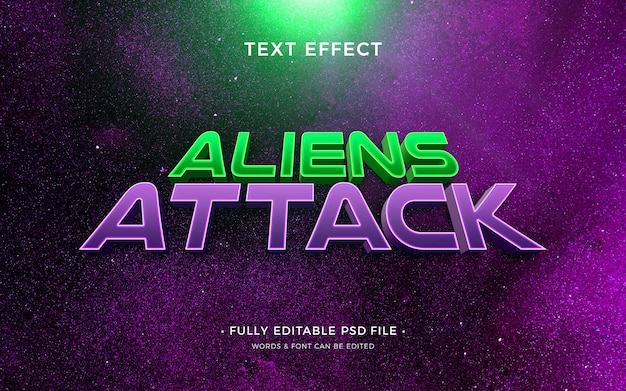 Conception d'effet de texte d'attaque extraterrestre