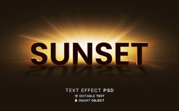 Conception d'effet de texte coucher de soleil