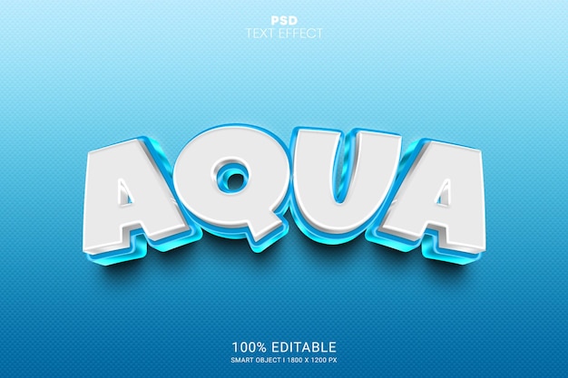 Conception d'effet de texte modifiable Aqua PSD