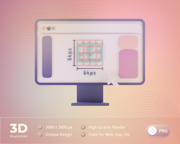 Conception d'icônes avec illustration 3d par ordinateur