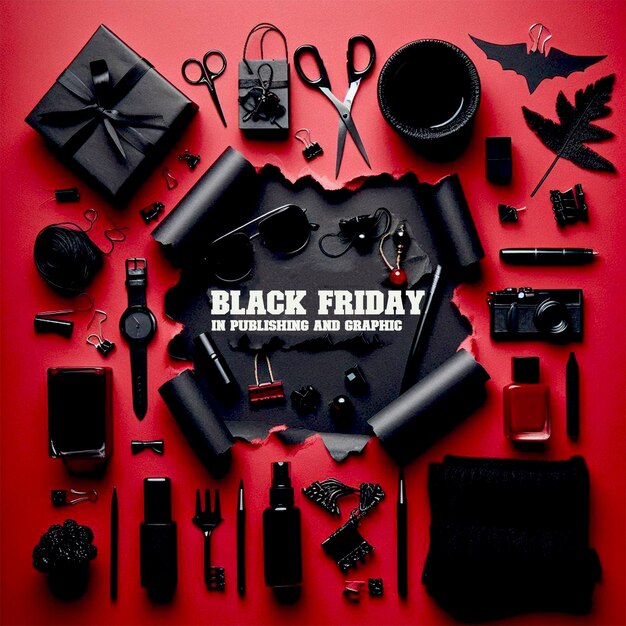 PSD conception de la texture de l'événement du black friday en papier déchirant