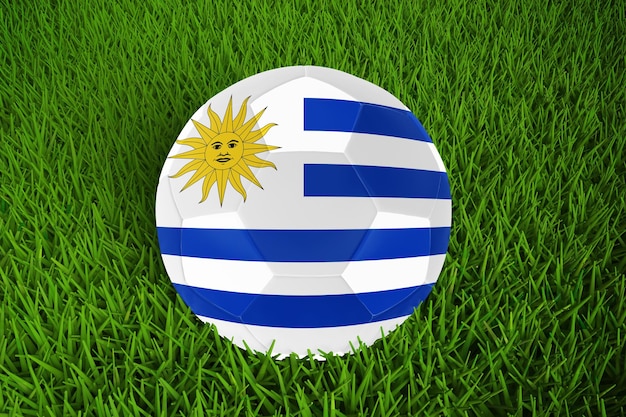 Copa do mundo de futebol com bandeira do Uruguai